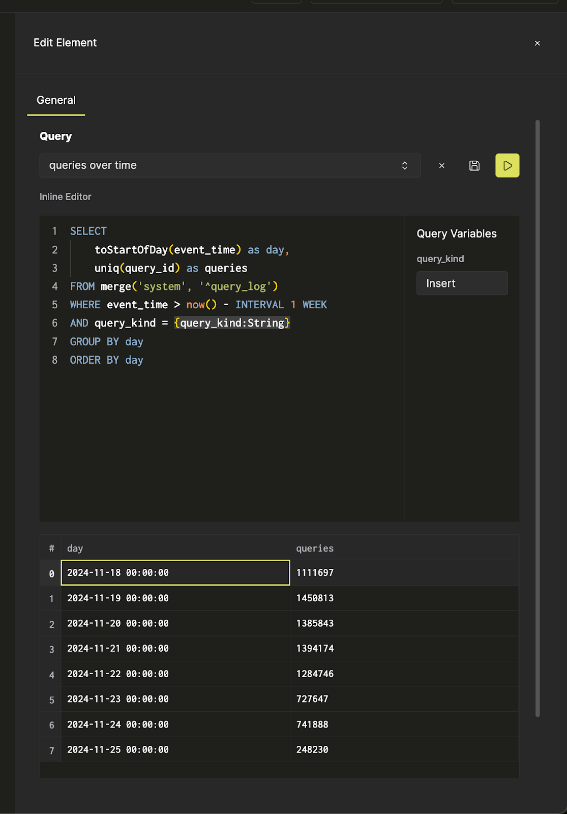 Edit the underlying query - Zoomed