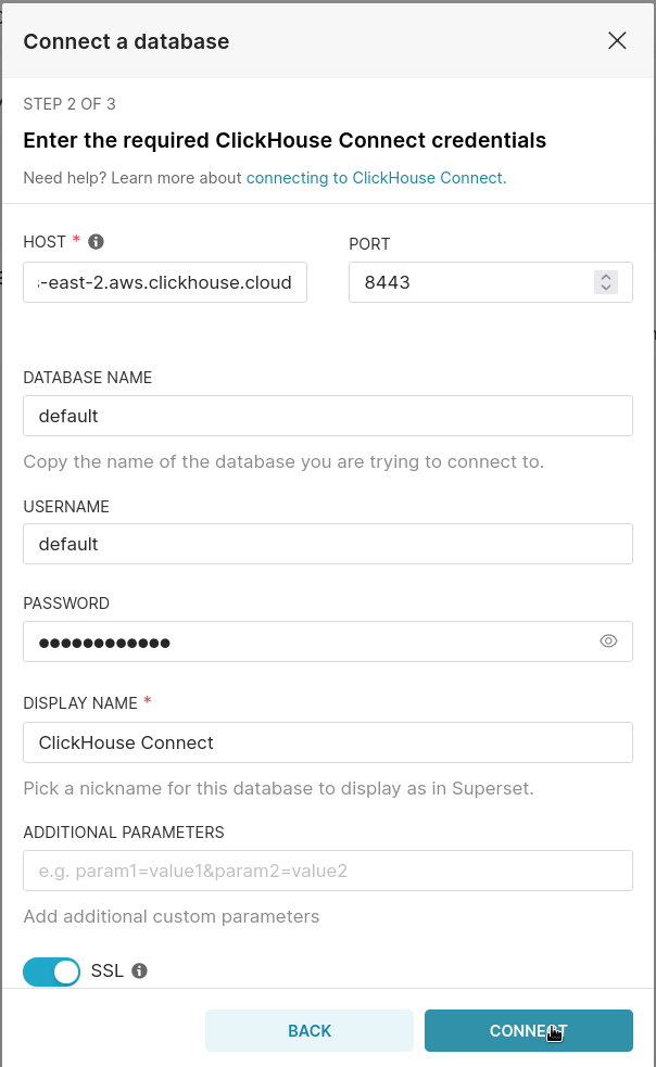 Add ClickHouse as a Superset data source - Zoomed